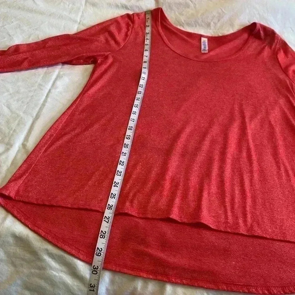 LuLaRoe Orange Heathered Long Sleeve High/Low Hem Large Tunic T-Shirt. - Picture 8 of 10